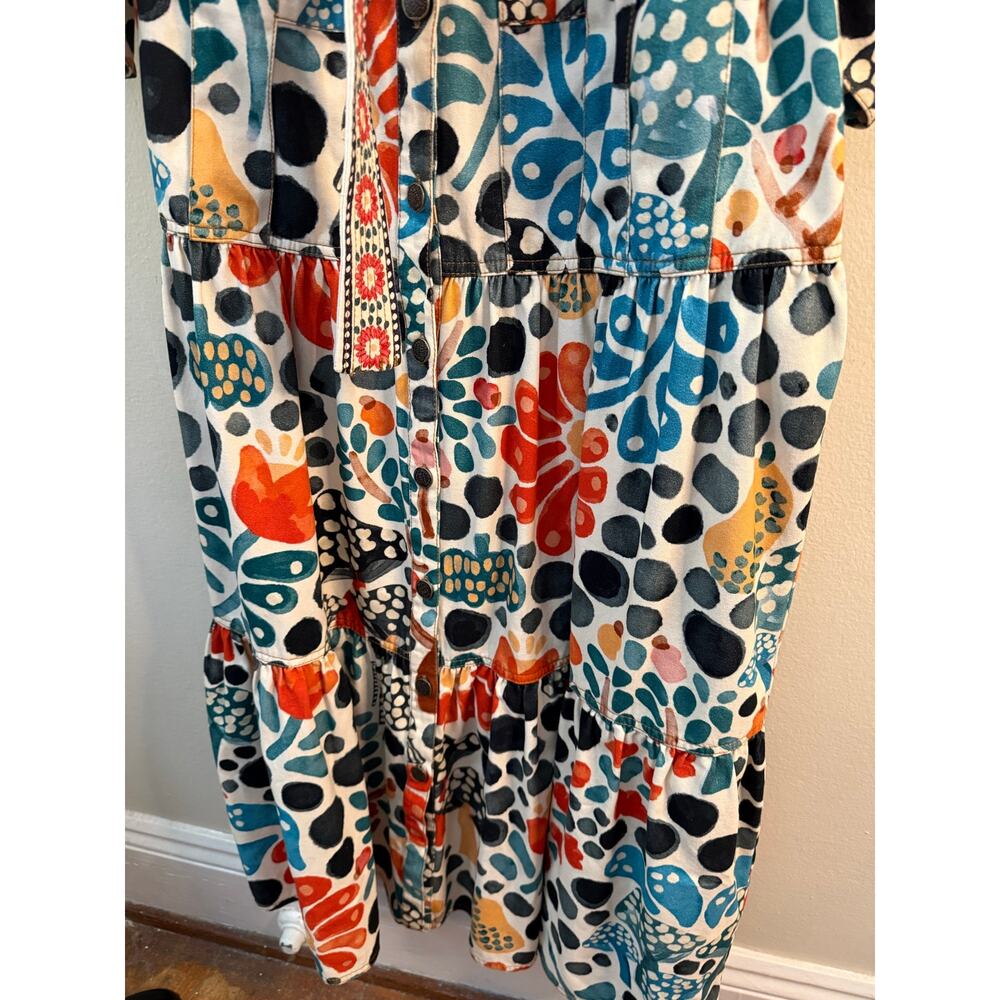 FARM RIO Mushroom Forest Canvas Dress M - Picture 4 of 14